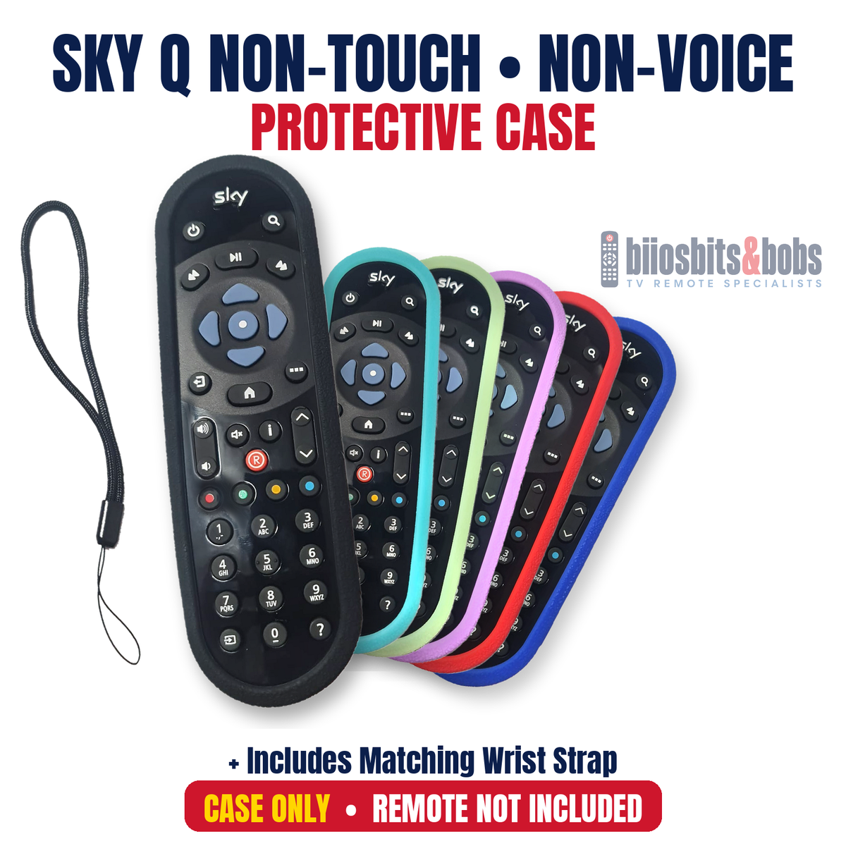 Silicone Case for Sky Q Non-Touch EC060 Remote – Purple, Shockproof with Strap - Case Only