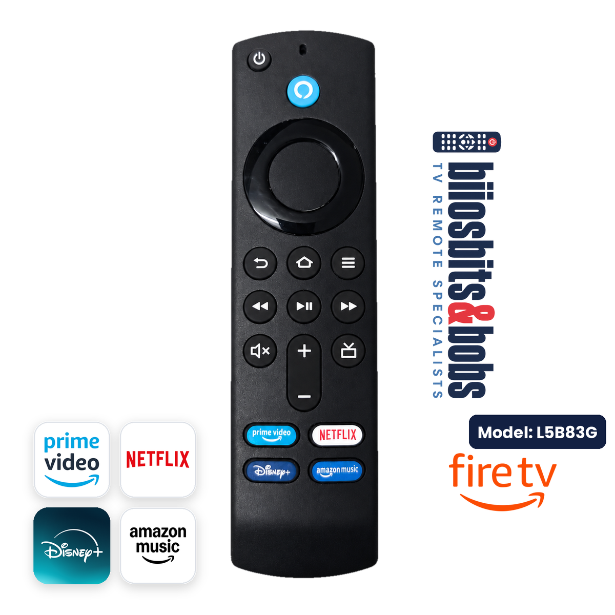 L5B83G Alexa Voice Remote – Replacement for Fire TV Stick 4K, Max, Lite, 3rd Gen & Cube