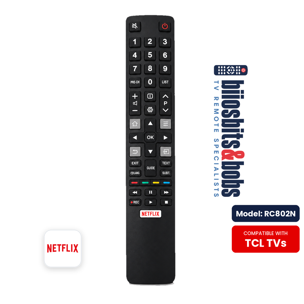 RC802N TCL TV Remote Control – Replacement for 43P615, 50P615, 55P615 & 55EP640